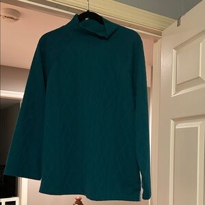 Teal Long Sleeve Moc-Turtleneck top